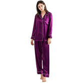 SILK PJ SET - BLACK - M048 WestStyle